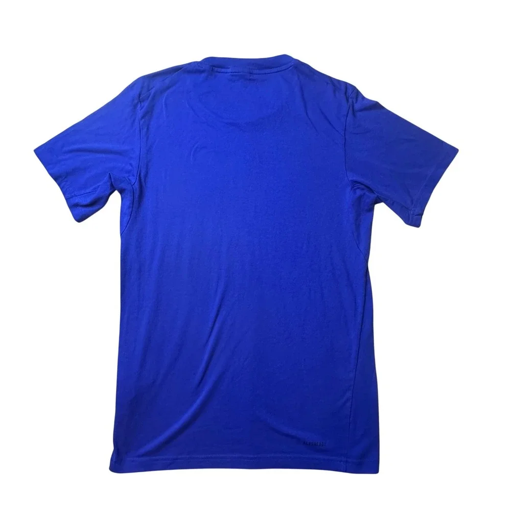 Adidas T-Shirt Mens XS Blue Aeroready Training Short Sleeve Crewneck Logo Tee